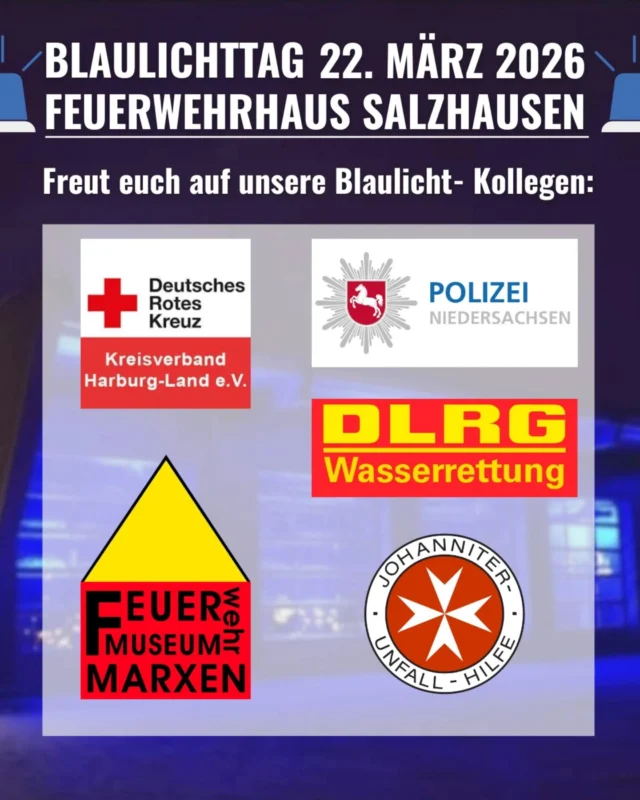 Countdown zum Blaulichttag: nur noch 3 Tage!

Was wäre so ein Event ohne unsere großartigen Blaulicht - Kollegen?

Wir begrüßen am Sonntag:

🔥 @kreisbereitschaft_harburgland
🔥 @polizei.lkharburg
🔥 @dlrg_ortsgruppe_winsen_luhe
🔥 @freilichtmuseumamkiekeberg
🔥 @johanniter_harburg

Schon jetzt ein großes Dankeschön an alle, die mit am Start sind und uns unterstützen!